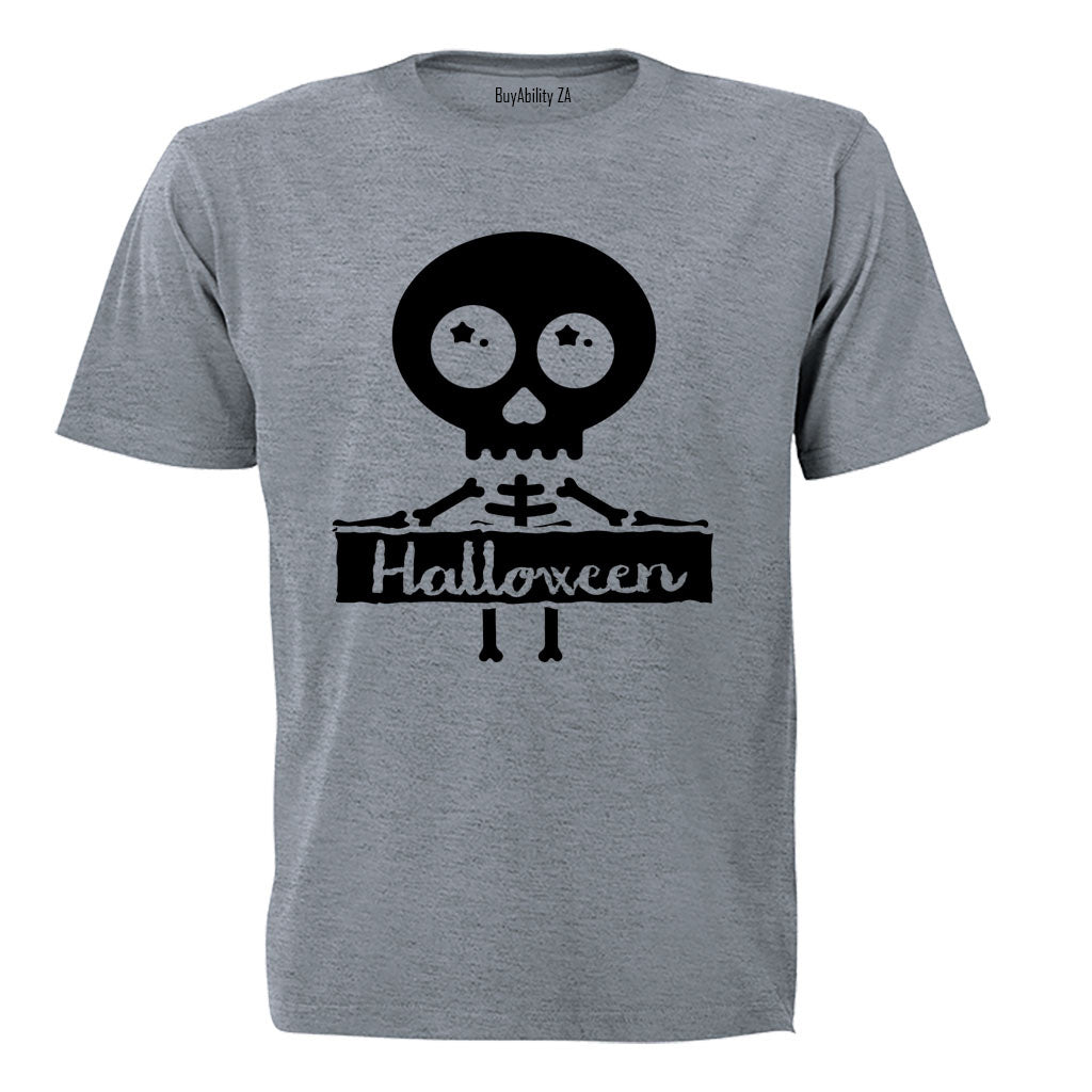 Skeleton Halloween Sign - Adults - T-Shirt