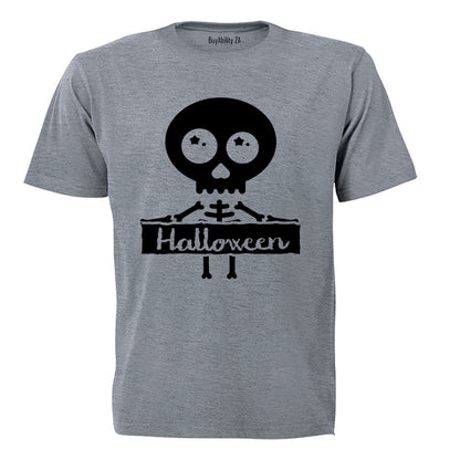 Skeleton Halloween Sign - Adults - T-Shirt