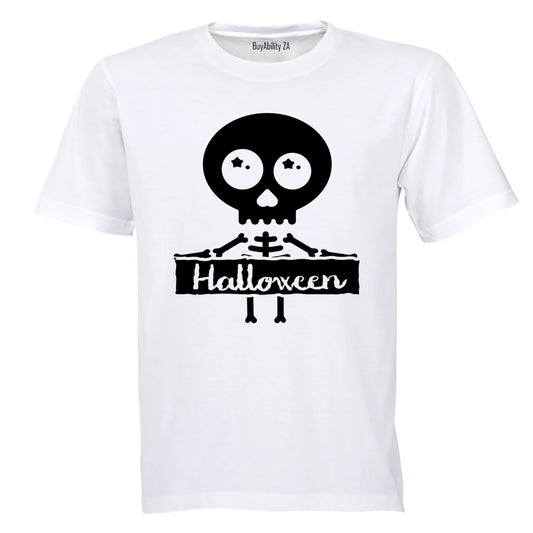 Skeleton Halloween Sign - Adults - T-Shirt