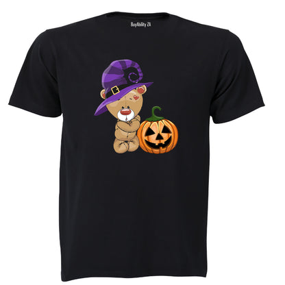 Halloween Brown Teddy & Pumpkin - Kids T-Shirt