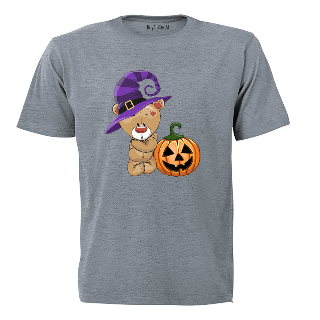 Halloween Brown Teddy & Pumpkin - Kids T-Shirt