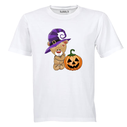 Halloween Brown Teddy & Pumpkin - Kids T-Shirt