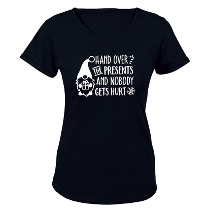 Hand Over The Presents - Christmas - Ladies - T-Shirt - BuyAbility South Africa