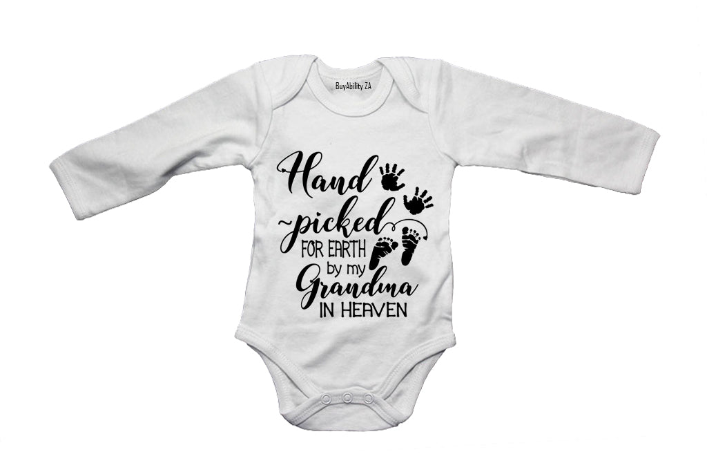 Hand Picked For Earth By My Grandma in Heaven - Baby Grow