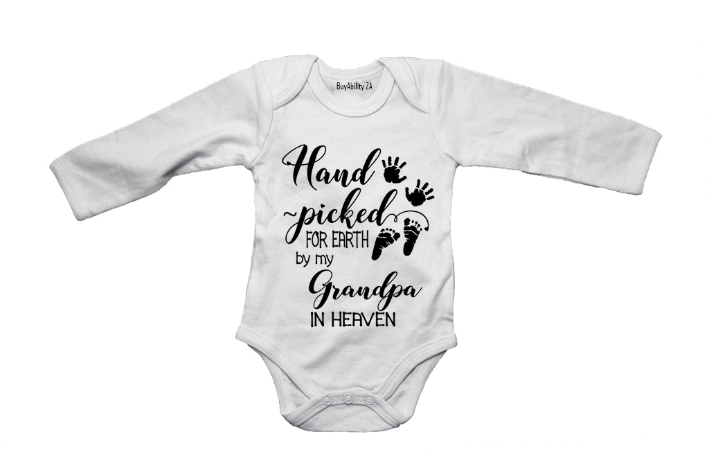 Hand Picked For Earth By My Grandpa in Heaven - Baby Grow