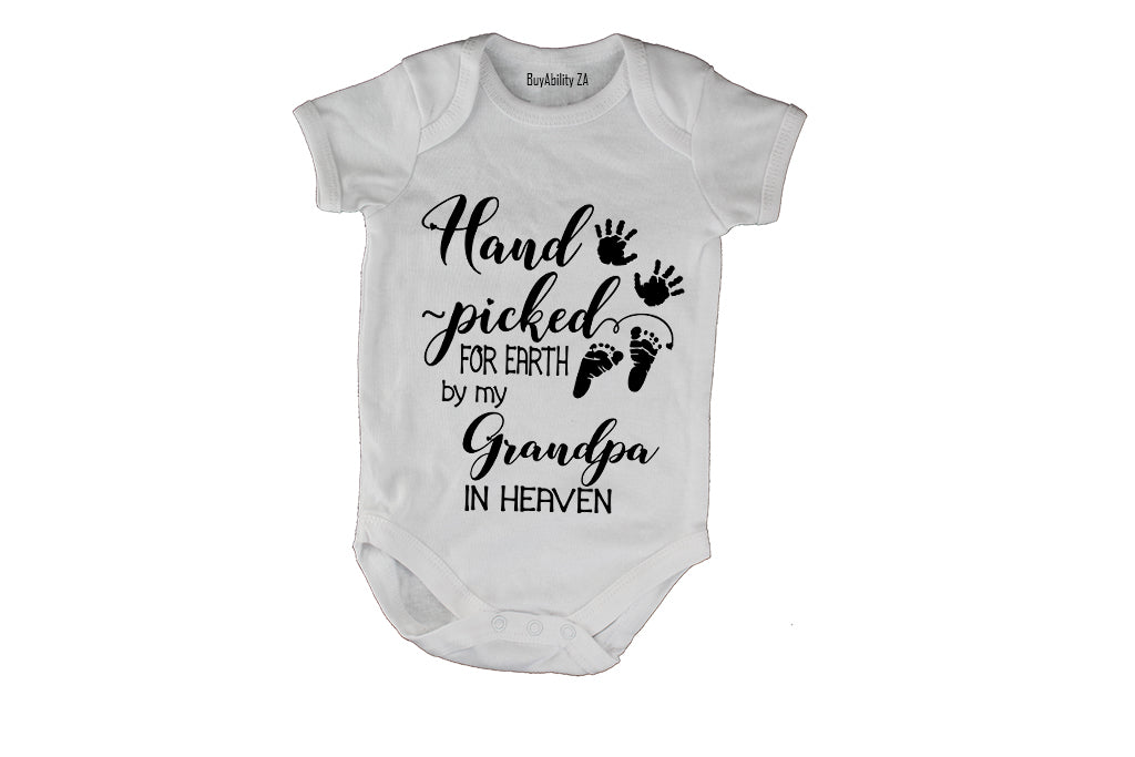 Hand Picked For Earth By My Grandpa in Heaven - Baby Grow