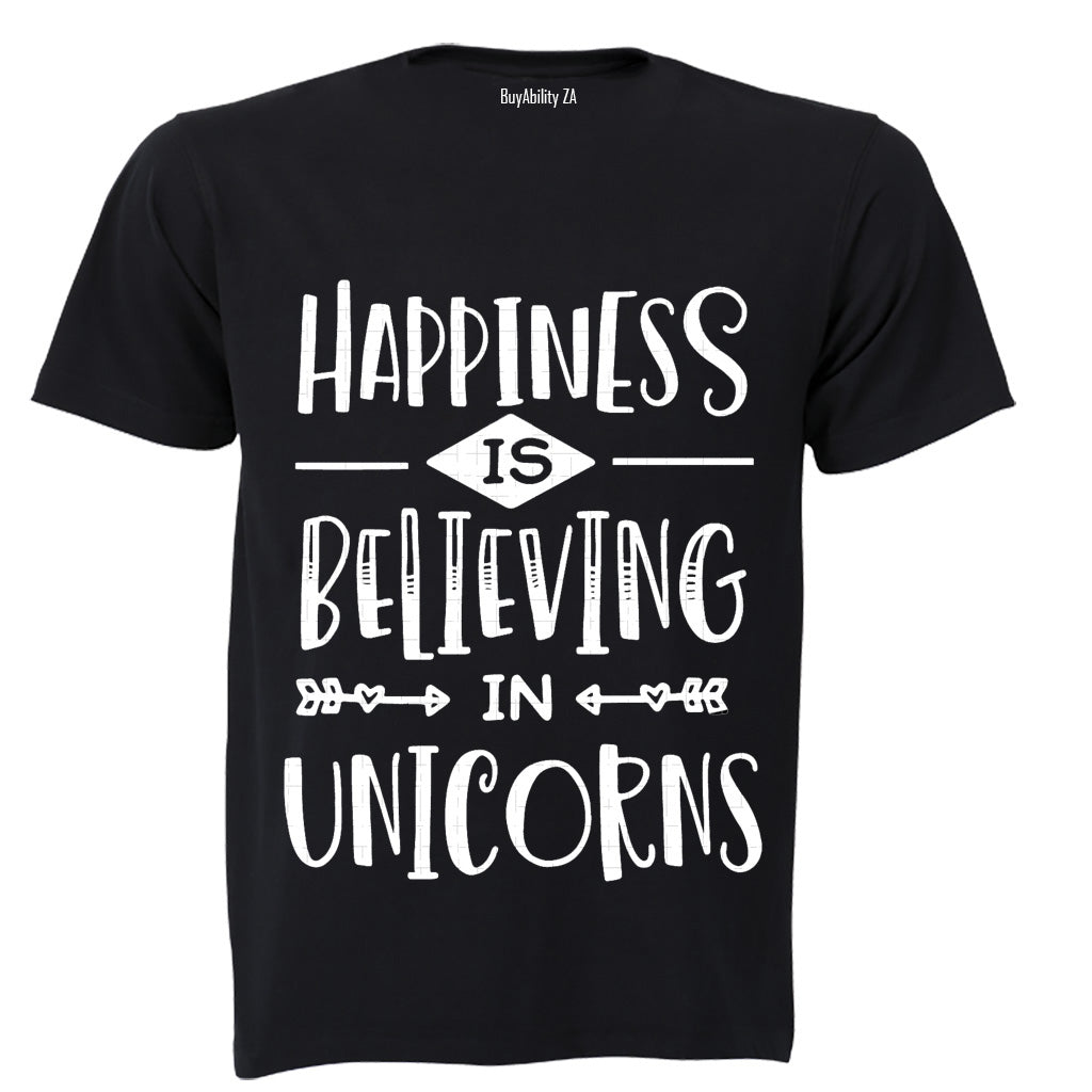 Happiness is Believing in Unicorns - Kids T-Shirt