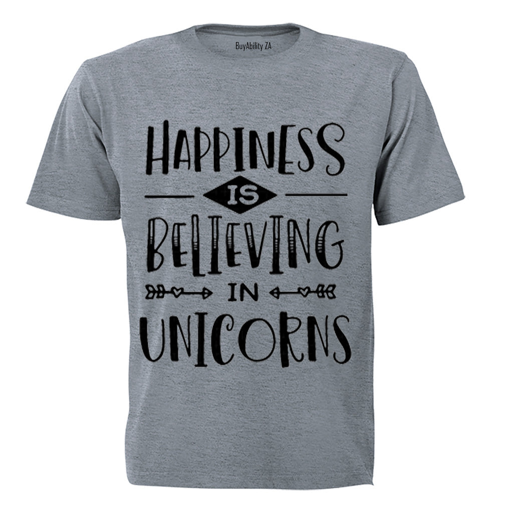 Happiness is Believing in Unicorns - Kids T-Shirt