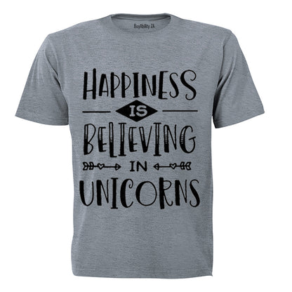 Happiness is Believing in Unicorns - Kids T-Shirt