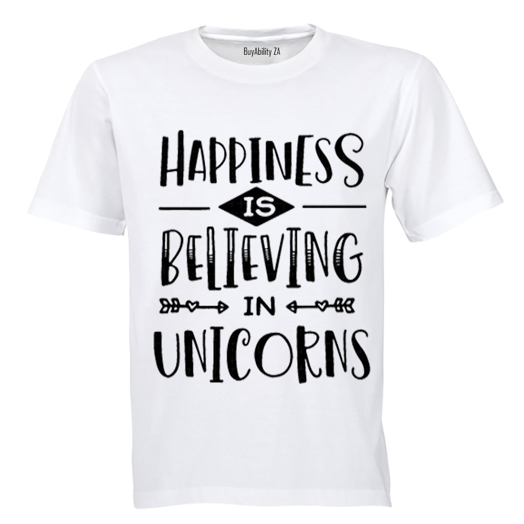 Happiness is Believing in Unicorns - Kids T-Shirt