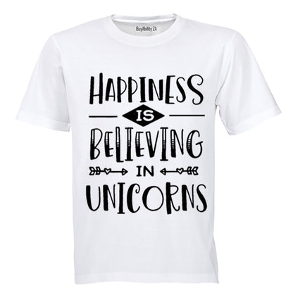 Happiness is Believing in Unicorns - Kids T-Shirt