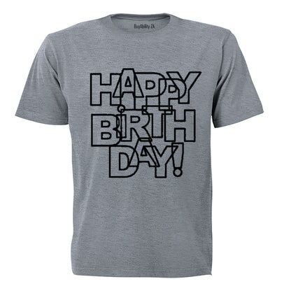 Happy Birthday - Letter Design - Adults - T-Shirt