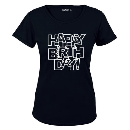 Happy Birthday - Letter Design - Ladies - T-Shirt