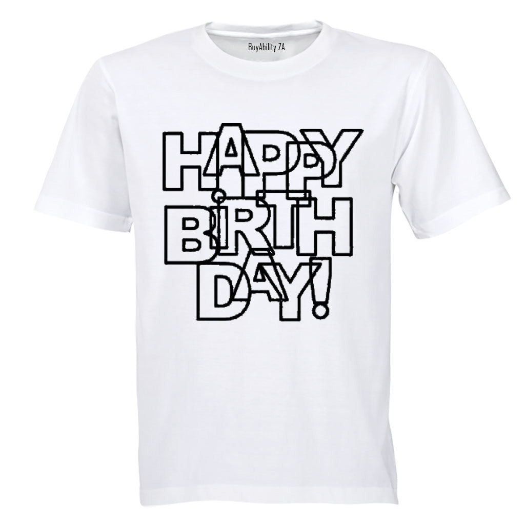 Happy Birthday - Letter Design - Adults - T-Shirt