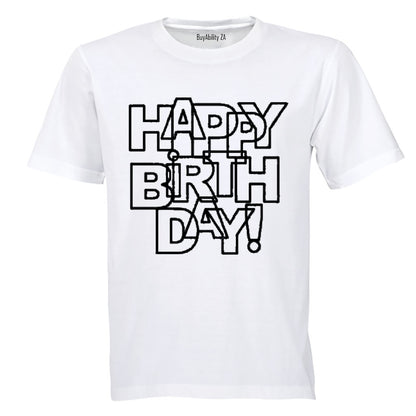 Happy Birthday - Letter Design - Adults - T-Shirt