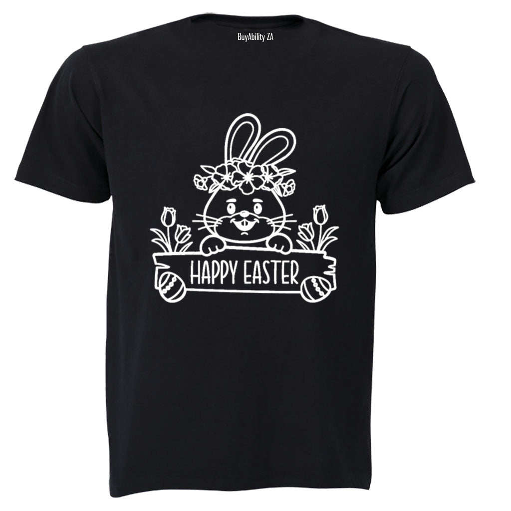 Happy Easter - Bunny Sign - Kids T-Shirt