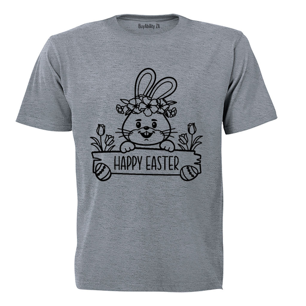 Happy Easter - Bunny Sign - Kids T-Shirt