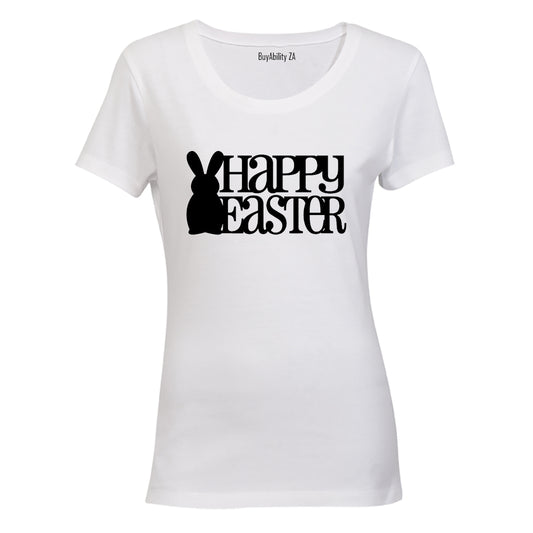 Happy Easter - Bunny Silhouette - Ladies - T-Shirt