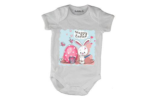 Happy Easter - Painter Bunny - Baby Grow