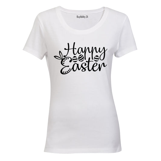 Happy Easter, Patterned Eggs - Ladies - T-Shirt