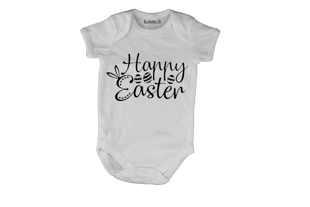 Happy Easter, Patterned Eggs - Baby Grow