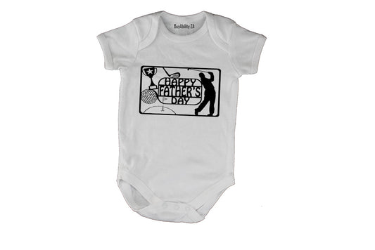 Happy Fathers Day - Golfer - Baby Grow