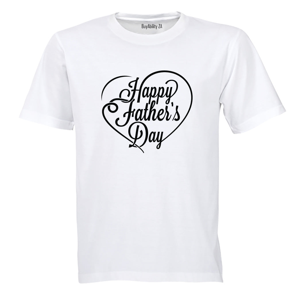 Happy Father's Day - Heart - Adults - T-Shirt - BuyAbility