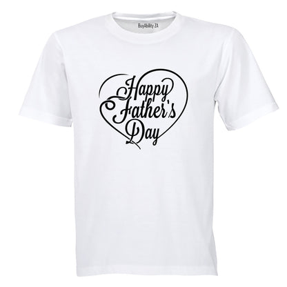 Happy Father's Day - Heart - Adults - T-Shirt - BuyAbility