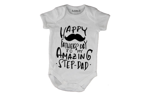 Happy Fathers Day - Amazing Step Dad - Baby Grow