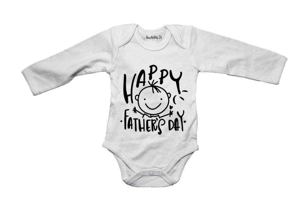 Happy Father's Day - Boy Hugs - Baby Grow