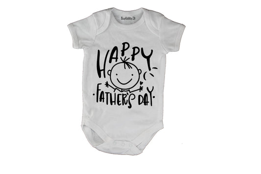Happy Father's Day - Boy Hugs - Baby Grow