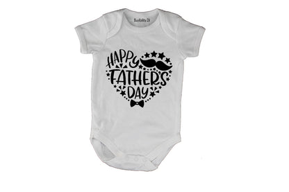 Happy Fathers Day - Heart & Stars - Baby Grow