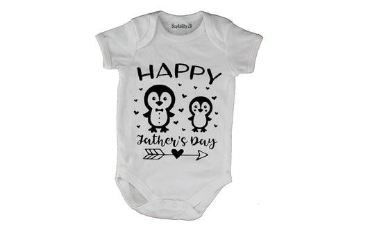 Happy Father's Day - Penguins - Baby Grow