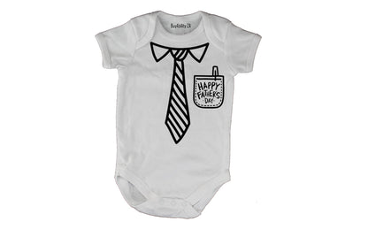 Happy Father's Day, Pocket + Tie - Baby Grow