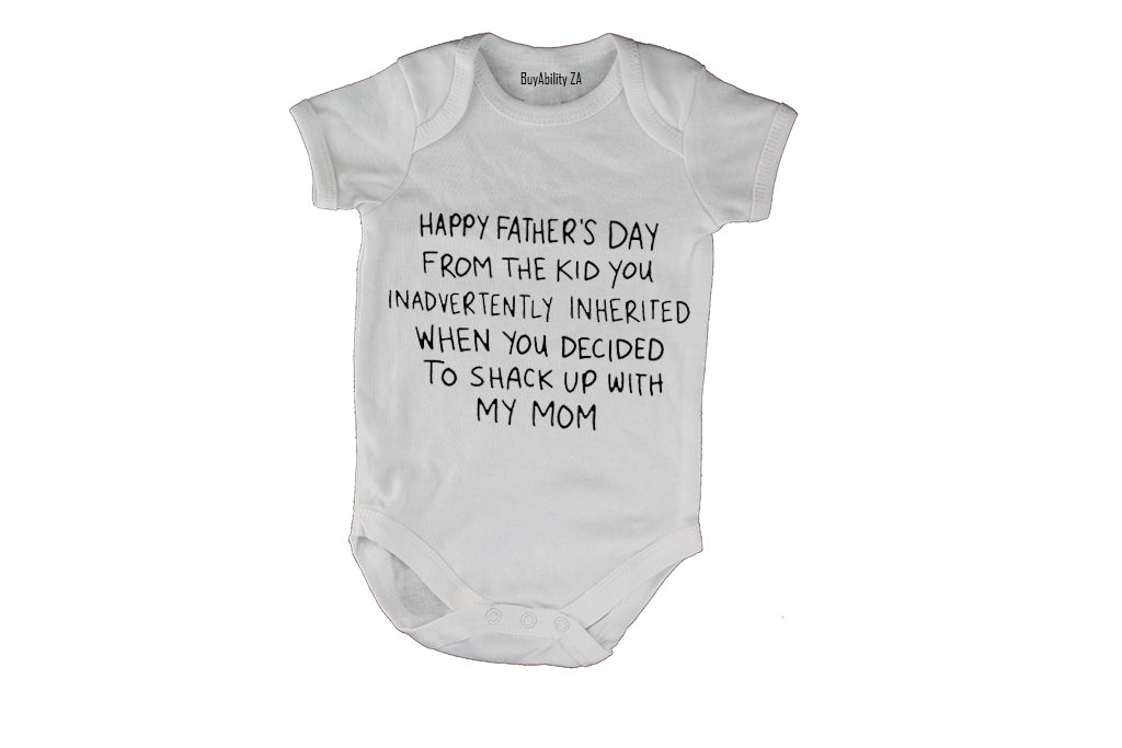 Happy Fathers Day From The Kid - Baby Grow