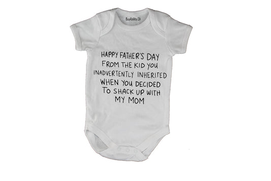 Happy Fathers Day From The Kid - Baby Grow