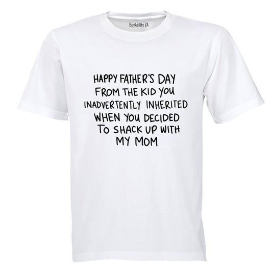 Happy Fathers Day From The Kid - Adults - T-Shirt