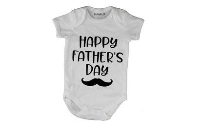 Happy Fathers Day - Mustache - Baby Grow