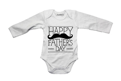 Happy Fathers Day - Mustache - Baby Grow