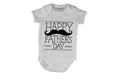Happy Fathers Day - Mustache - Baby Grow