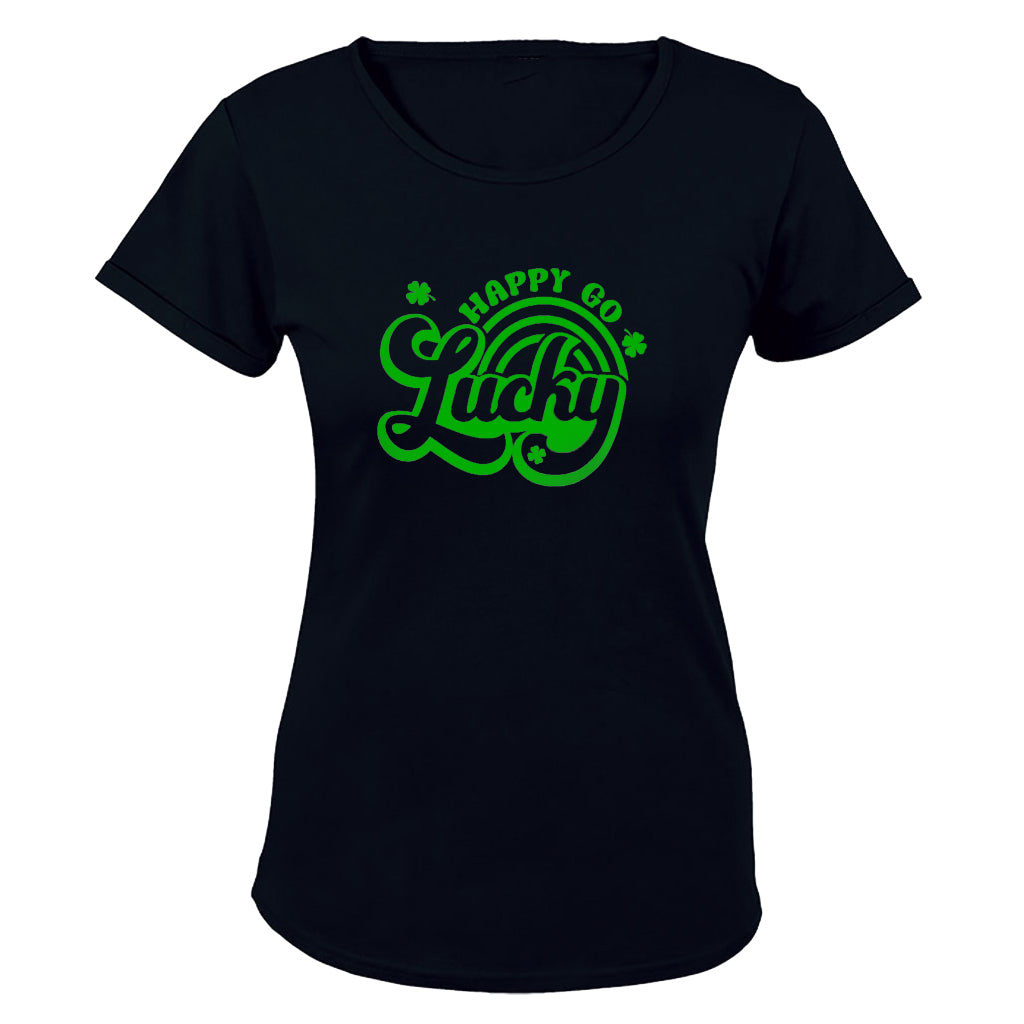 Happy Go Lucky - St. Patricks Day - Ladies - T-Shirt - BuyAbility South Africa