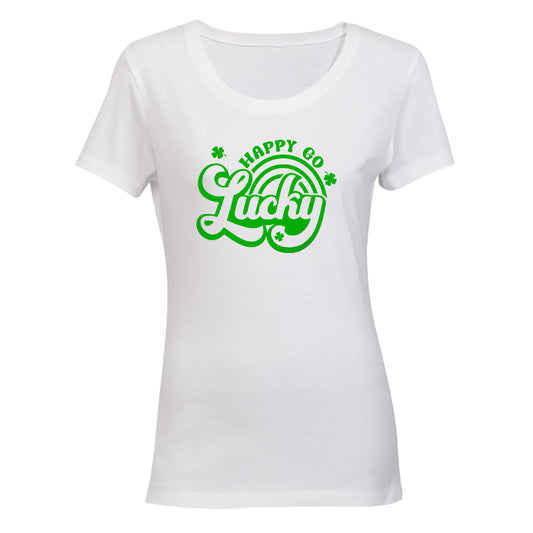 Happy Go Lucky - St. Patricks Day - Ladies - T-Shirt - BuyAbility South Africa