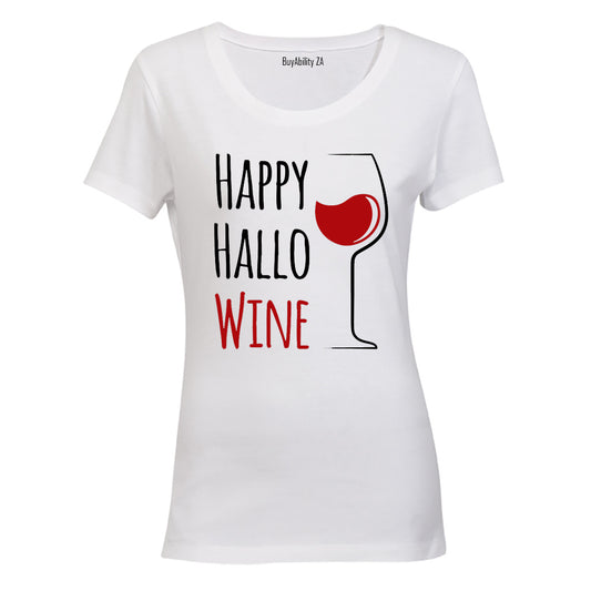 Happy Hallo-Wine - Halloween - Ladies - T-Shirt
