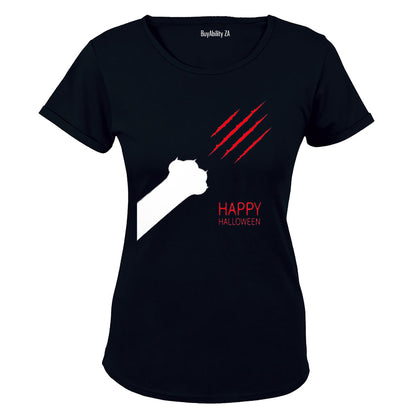 Happy Halloween - Cat Scratch - Ladies - T-Shirt