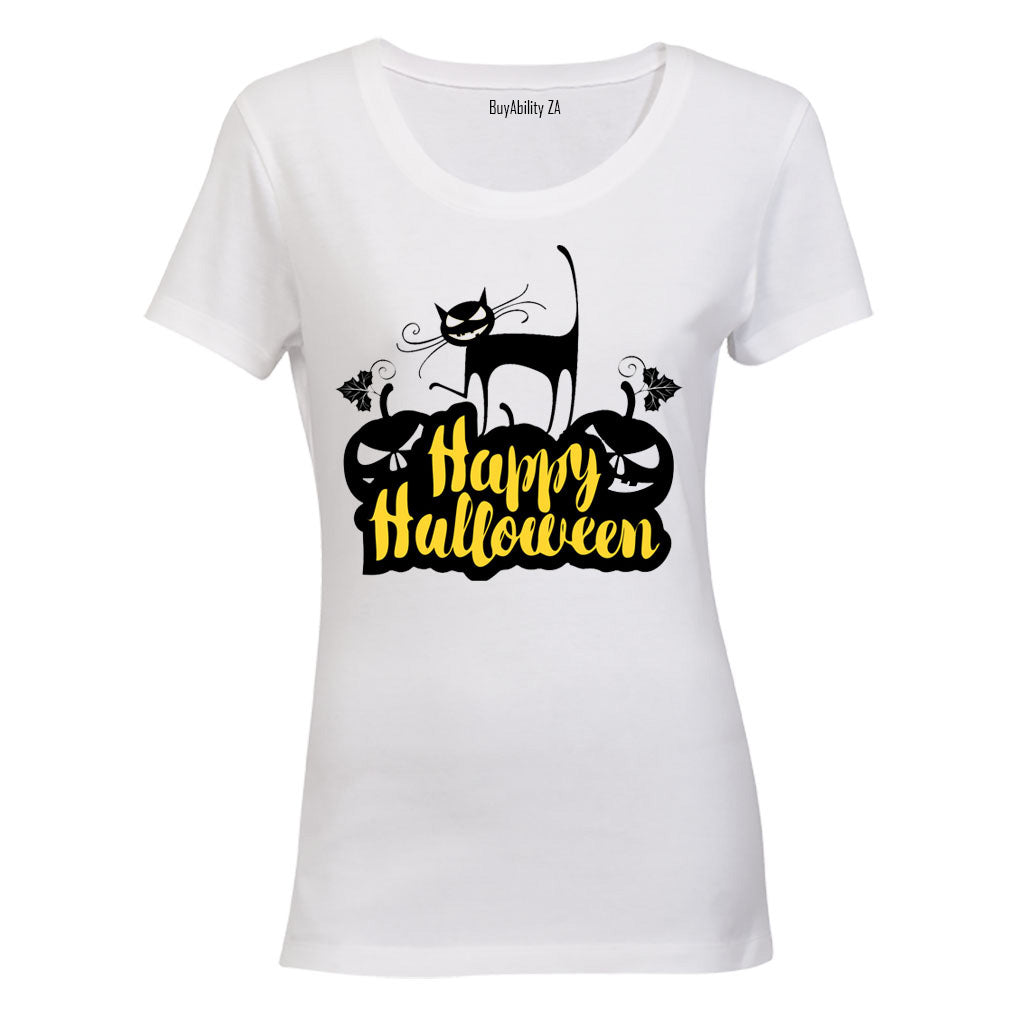 Happy Halloween - Black Cat - Ladies - T-Shirt