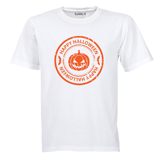 Happy Halloween - Orange Pumpkin - Adults - T-Shirt - BuyAbility