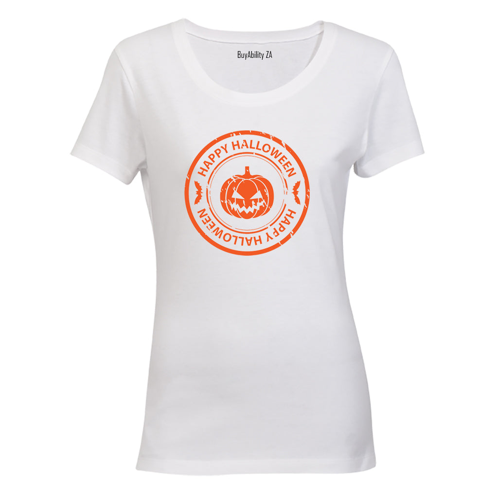Happy Halloween - Orange Pumpkin - Ladies - T-Shirt