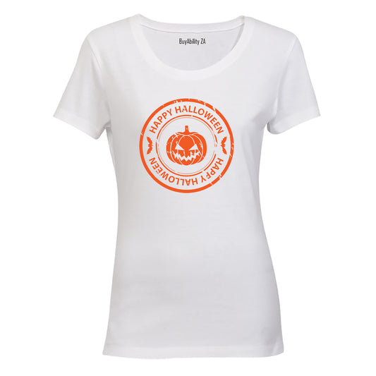 Happy Halloween - Orange Pumpkin - Ladies - T-Shirt