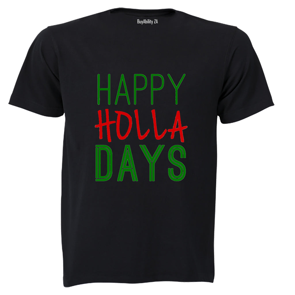 Happy Holla Days - Christmas - Kids T-Shirt - BuyAbility
