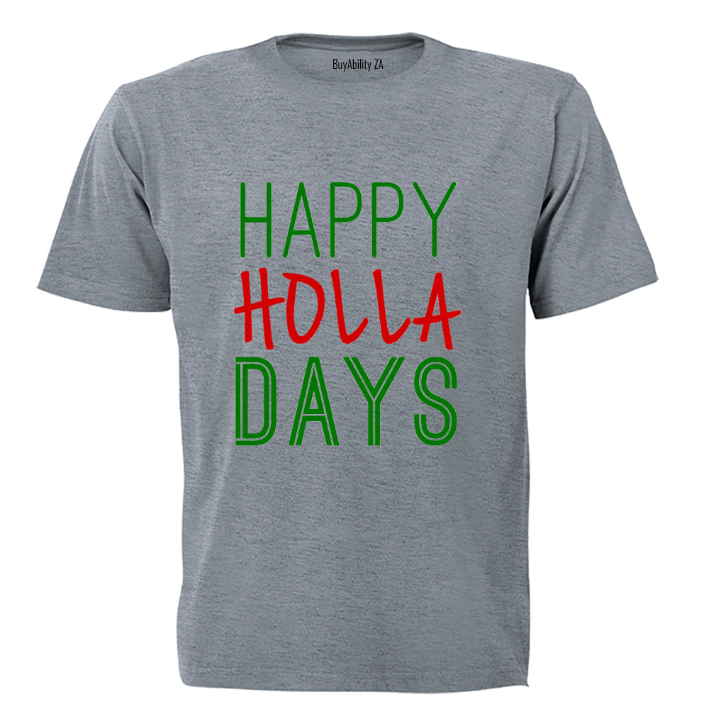 Happy Holla Days - Christmas - Kids T-Shirt - BuyAbility